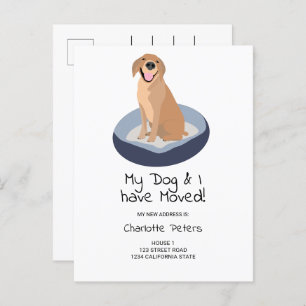 Carte Postale Faire-part Drôle joli chien labrador en mouvement