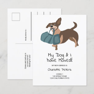 Carte Postale Faire-part Drôle mignon chien dachshund illustration déplacem