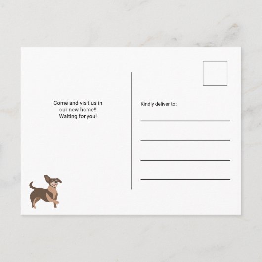Carte Postale Faire-part Drôle mignon chien dachshund illustration déplacem (Dos)