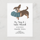 Carte Postale Faire-part Drôle mignon chien dachshund illustration déplacem (Devant)