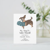 Carte Postale Faire-part Drôle mignon chien dachshund illustration déplacem (Debout devant)