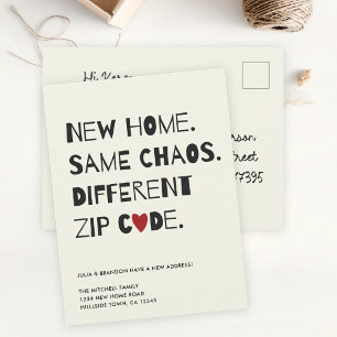 Carte Postale Faire-part Drôle Mignon Minimaliste Moderne Déménagement