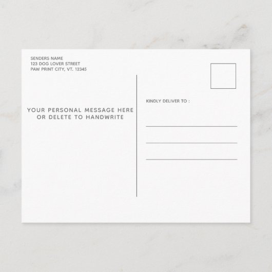 Carte Postale Faire-part Drôle Nous Avons Déménagé Chien Déménagement (Dos)