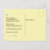 Carte Postale Faire-part Drôle Nous Déménageons Maison Hantée Fond Bleu (Dos)