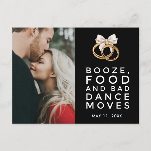 Carte Postale Faire-part Drôle Photo QR Code Budget Mariage Enregistrer la  (Devant)