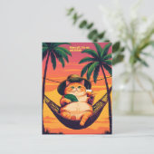 Carte Postale Faire-part Drôle Rétro Vacances de chats d'été (Debout devant)