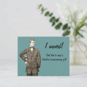 Carte Postale Faire-part Drôle Vintage Je Déménage (Debout devant)