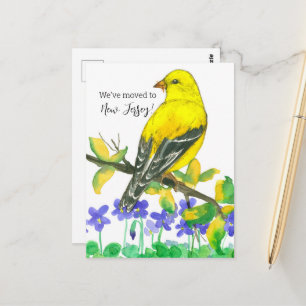 Carte Postale Faire-part du New Jersey Goldfinch Violets