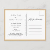 Carte Postale Faire-part Dusty Beige Élégant Script Mariage Enregistrer La  (Dos)