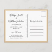 Carte Postale Faire-part Dusty Beige Modern Typographie Simple Mariage phot (Dos)