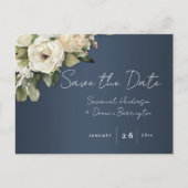Carte Postale Faire-part Dusty Blue Boho Wedding Enregistrer la date (Devant)