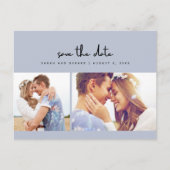 Carte Postale Faire-part Dusty Blue Photo Wedding Enregistrer la date (Devant)