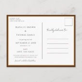 Carte Postale Faire-part Dusty Brown Feuilles d'automne tombent dans l'amou (Dos)