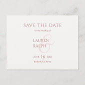 Carte Postale Faire-part Dusty Rose & Ivory Script Wedding Enregistrer La D (Devant)