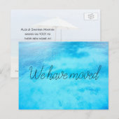 Carte Postale Faire-part Eau Bleue Nouvelle Adresse Déménagement (Devant / Derrière)