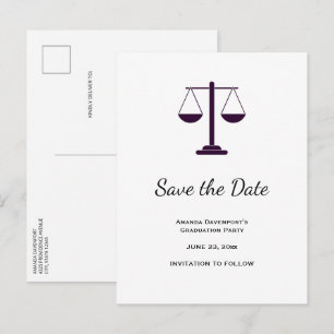 Carte Postale Faire-part Échelles de Justice Services Juridiques Symbole de