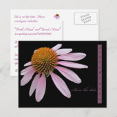 Carte Postale Faire-part Échinacée Enregistrer la date (Devant / Derrière)
