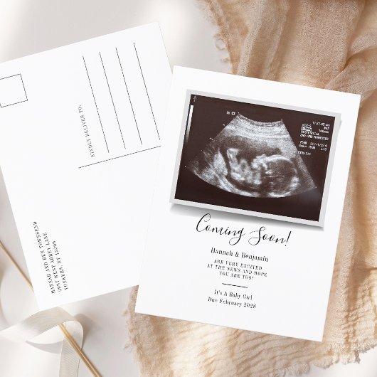 Carte Postale Faire-part Échographie bébé numérisation échographie grossess