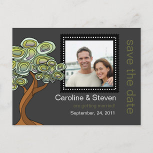 Carte Postale Faire-part Eco Tree Wedding Enregistrer la date