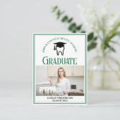 Carte Postale Faire-part Ecole dentaire verte Photo sur mesure Graduation (Debout devant)