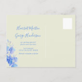 Carte Postale Faire-part Économies bleues d'art d'aquarelle de lobélie la (Dos)