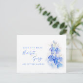 Carte Postale Faire-part Économies bleues d'art d'aquarelle de lobélie la (Debout devant)