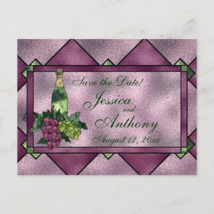 Carte Postale Faire-part Économies d'amour de vin la date