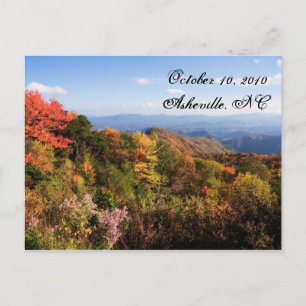 Carte Postale Faire-part Économies de Blue Ridge Mountains la date
