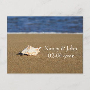 Carte Postale Faire-part Économies de plage la date