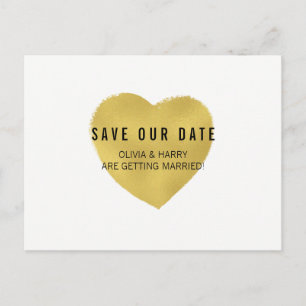 Carte Postale Faire-part Économies du coeur   d'or d'effet d'aluminium la