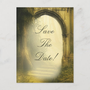 Carte Postale Faire-part Économies enchantées de mariage de voûte de forêt