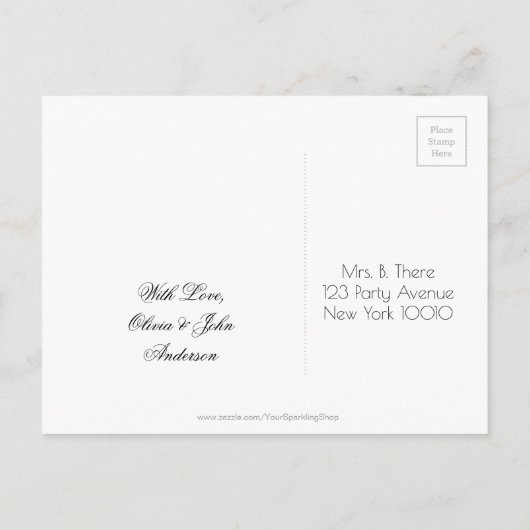 Carte Postale Faire-part Économies faites sur commande de fête (Dos)