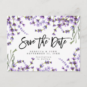 Carte Postale Faire-part économies florales de mariage de lavande de boho