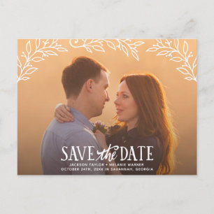 Carte Postale Faire-part Économies florales rustiques de photo de