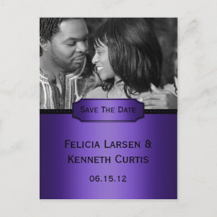 Carte Postale Faire-part Économies noires pourpres de photo de gradient la