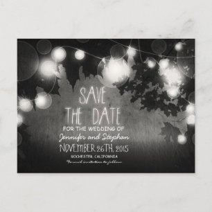 Carte Postale Faire-part économies romantiques de cru de lumières de nuit