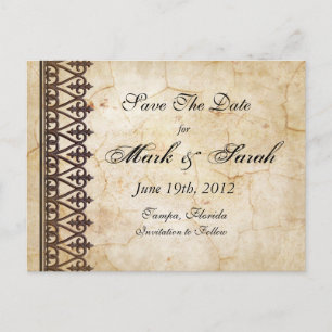 Carte Postale Faire-part Économies vintages de collection de parchemin la