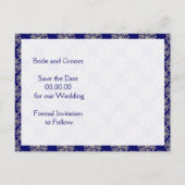 Carte Postale Faire-part Économisez à la date de mariage avec flocon de nei (Dos)