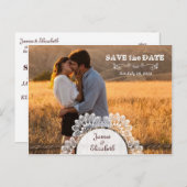 Carte Postale Faire-part Économisez la date de la grange rustique (Devant / Derrière)