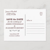 Carte Postale Faire-part Économisez la date de la grange rustique (Dos)