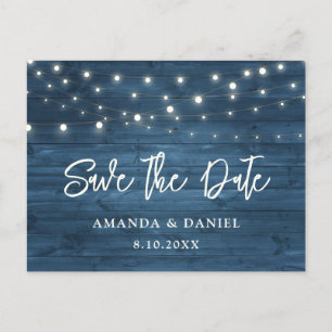 Carte Postale Faire-part Économisez la date de mariage en bois poussiéreux