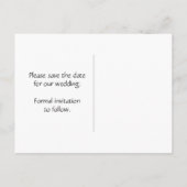 Carte Postale Faire-part Économisez la date en damas vert et noir (Dos)