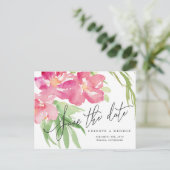 Carte Postale Faire-part Économisez la date florale aquarelle tropicale (Debout devant)