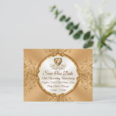 Carte Postale Faire-part ÉCONOMISEZ le 50e anniversaire de la DATE, (Debout devant)