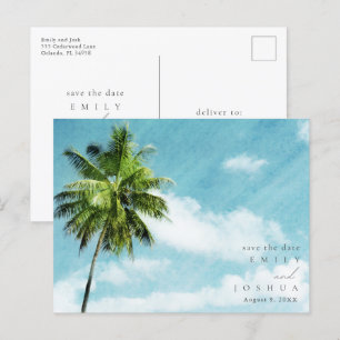 Carte Postale Faire-part Économisez sur la date de votre mariage de plage s