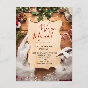 Carte Postale Faire-part Écorce rustique à la baie de houx de Noël Nous avo