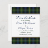 Carte Postale Faire-part Écossais Gordon Tartan Mariage Enregistrer la date (Devant / Derrière)