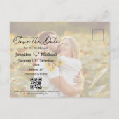 Carte Postale Faire-part Écrire à la main moderne 2 Photo QR Code Enregistr (Dos)