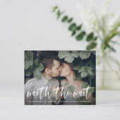 Carte Postale Faire-part Écriture au pinceau moderne - report valant la pei (Debout devant)