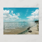 Carte Postale Faire-part Ecriture chrétienne Ciel Eau Paix effrayé (Devant)